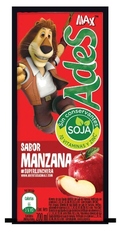 ADES CON JUGO DE MANZANA X 200ML