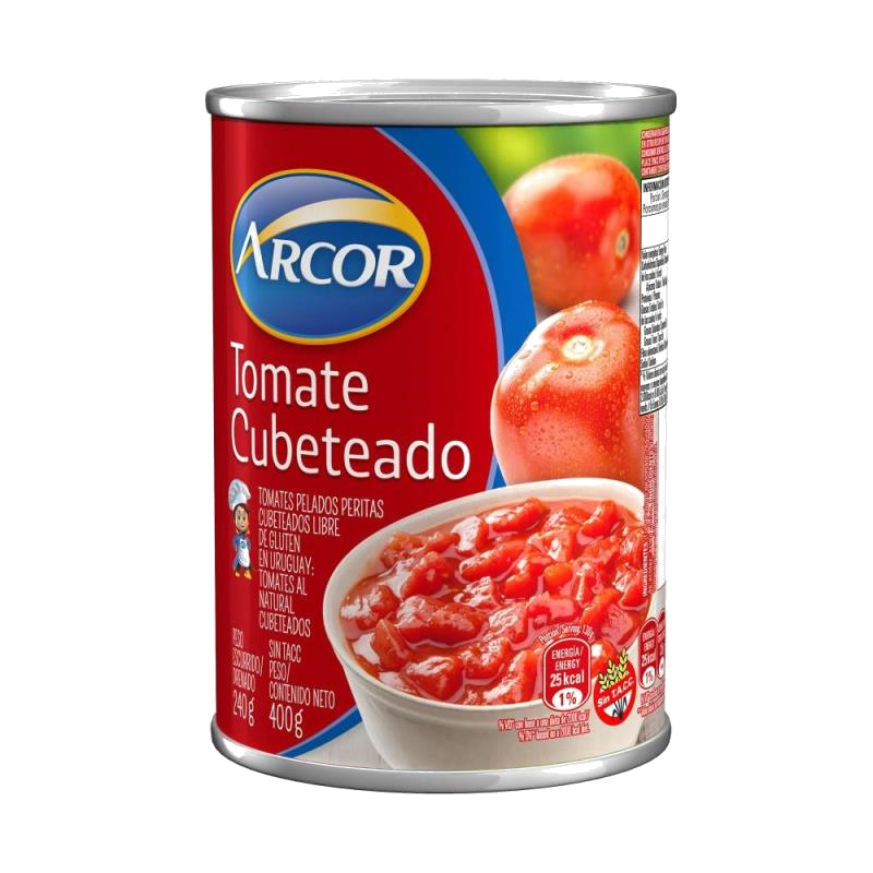 ARCOR TOMATE PELADO PERITA CUBETEADO X400GRS