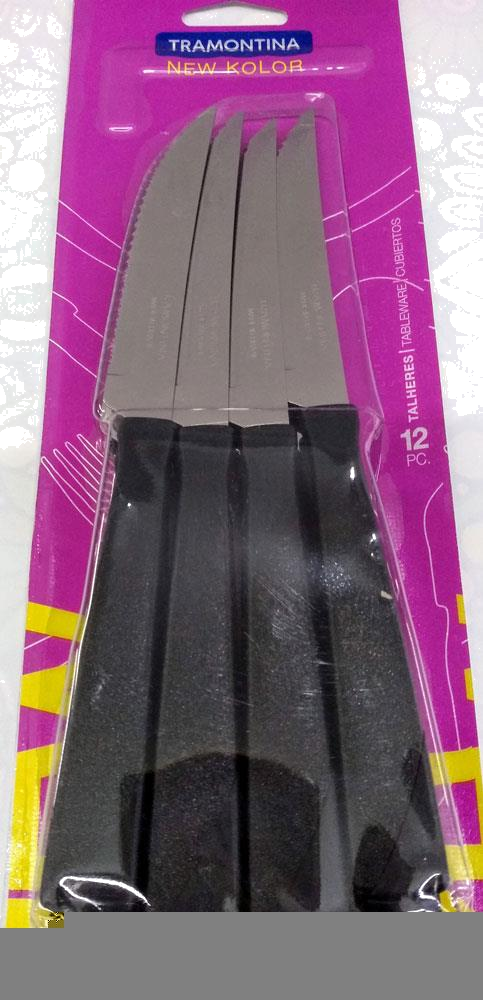 CUCHILLO M/NEGRO TRAMONTINA PACK X 12UN.