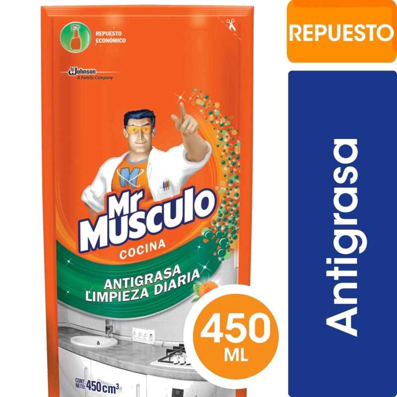 LIMPIADOR MR. MUSCULO COCINA NARANJA D/P X 450 ML