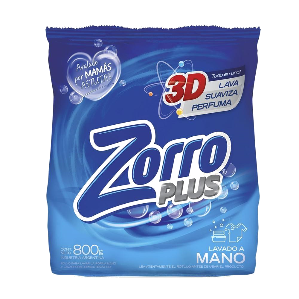 ZORRO JABON POLVO PLUS BLUE POWER REGULAR X800GRS