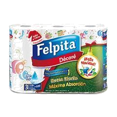 ROLLO DE COCINA FELPITA FELICES FIESTAS 3 X 40 PAÑOS