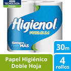 PAPEL HIGINICO HIGIENOL D/H PREM.4X30MT